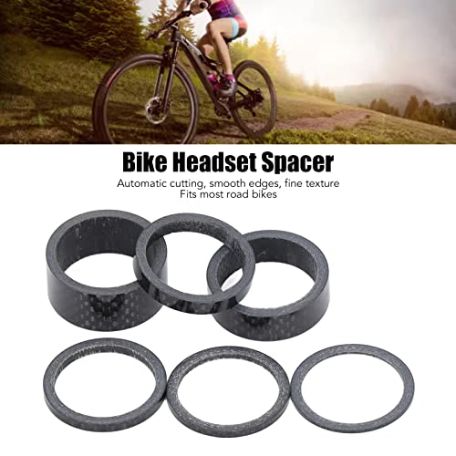 Kadimendium Bike Front Fork Stem Spacer, Carbon Fiber Smooth Edges Lightweight Bicycle Headset Spacer Impact Resistant for Road Bikes