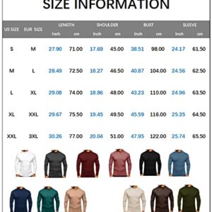 NJNJGO Mens Long Sleeve Basic Tops Mock Turtleneck Undershirt Stretch Pullover T-Shirt Coffee