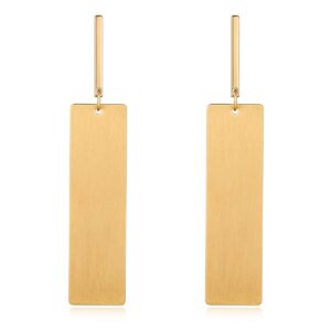 Rectangle Drop Dangle Earrings Gold Long Dangle Earrings for Women Geometric Earrings