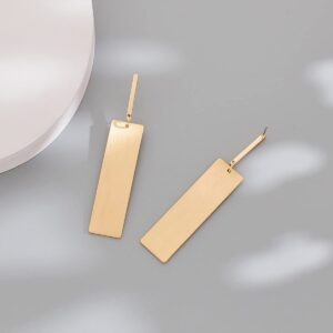 Rectangle Drop Dangle Earrings Gold Long Dangle Earrings for Women Geometric Earrings