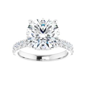 925 Sterling Silver Handmade 4 CT Round Cut VVS1 Colorless Moissanite Engagement Ring for Women Bridal Set Moissanite Wedding Rings for Gifts Anniversary Promise Her (8)