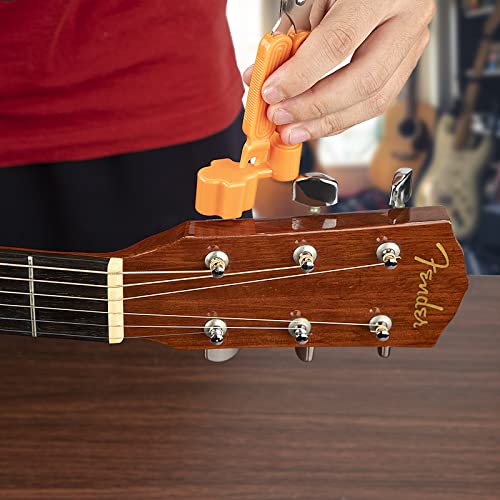 Musiin 3 in 1 Guitar String Changing Tool, Guitar String Winder, Guitar String Cutter, Guitar Bridge Pin Puller for Acoustic Electric Classical Guitar String Changing Restringing (Orange)