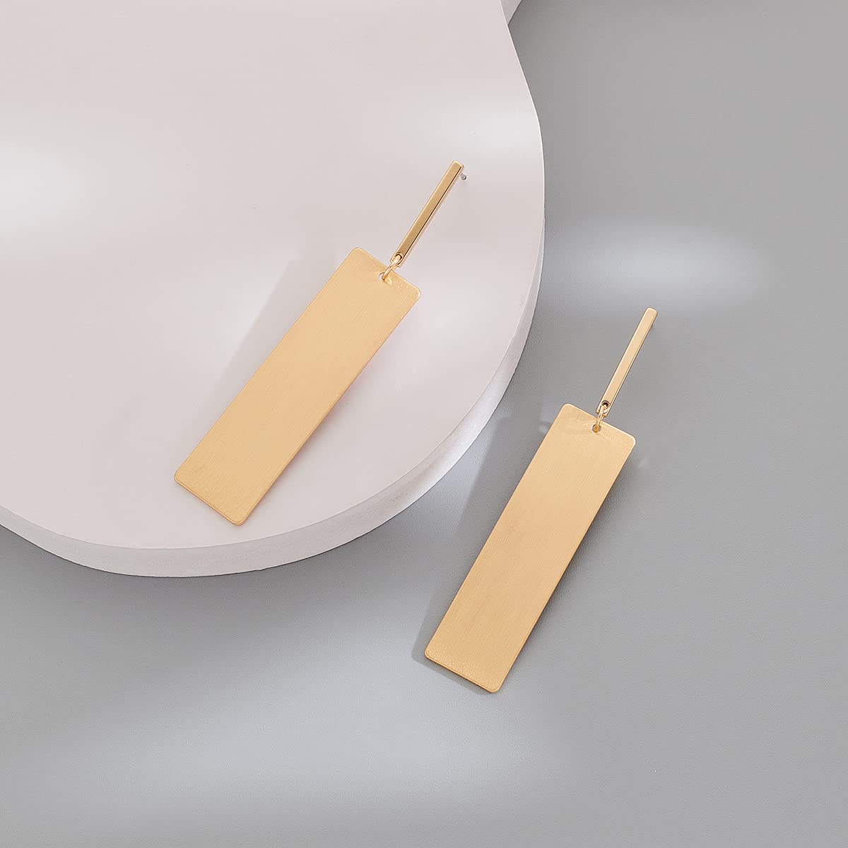 Rectangle Drop Dangle Earrings Gold Long Dangle Earrings for Women Geometric Earrings