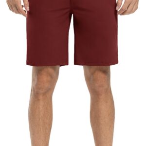 Rdruko Men's Work Shorts Stretch Dry Fit Golf Dress Sports Shorts(Wine Red, US 36)