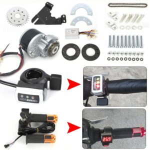 DYRABREST 24V 250W Electric Bike Conversion Kit Electric Mountain Bicycle Hub Motor Kit Drive Motor Kit Engine Conversion Custom Kit for Left Side Mountain Bike (Thumb Kit)