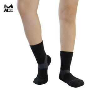 M Magic Sport Morandi Merino Wool Above Ankle Socks, Men and Women, Jogging, Hiking, Cycling (as1, alpha, m, l, regular, regular, Black, M-L)