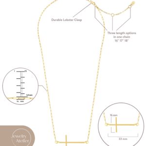 Jewelry Atelier Gold Filled Pendant Necklace Collection - 14K Yellow Gold Filled Pendant Necklace with Solid Clip Chain for Women (Different Sizes and Styles with Extension/Adjustable Chain)