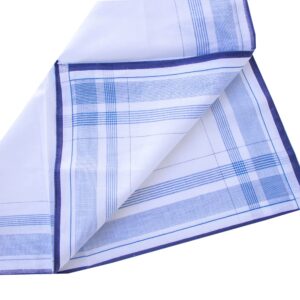 Men's handkerchiefs 100% Cotton White Color Border Hankies Pocket Square 43cm Square 9PCS