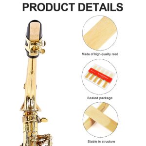 Sovvid 10 Pack Professional Alto Saxophone Reeds with Plastic Box, Strength 2.5 Alto Sax Reeds, Laser Engraved Marking & Thinner Reed Tip for Easy of Play, Traditional Reeds for Saxophone Alto