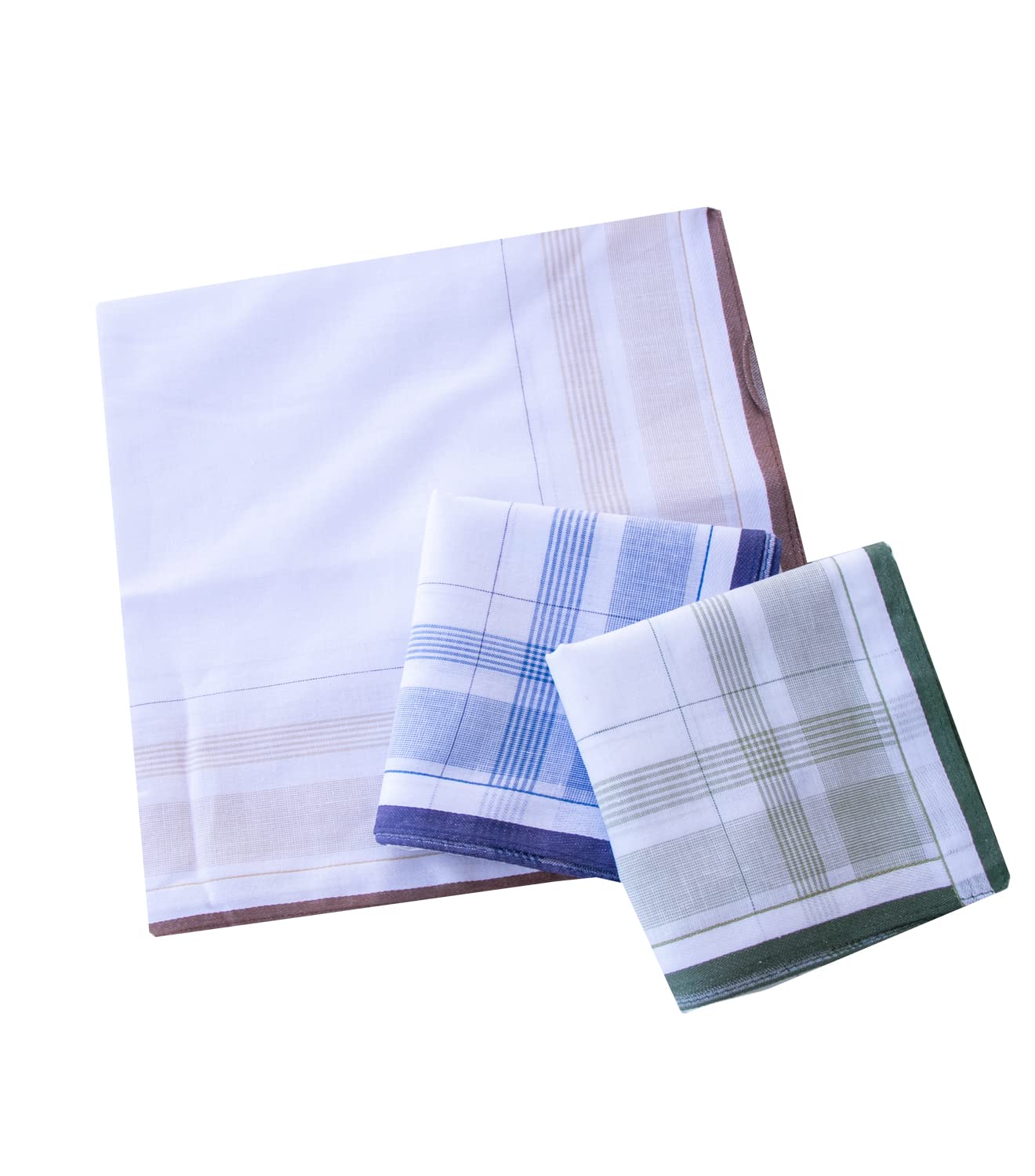 Men's handkerchiefs 100% Cotton White Color Border Hankies Pocket Square 43cm Square 9PCS