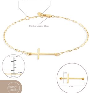 Jewelry Atelier Gold Filled Bracelet Collection – 14K Yellow Gold Filled Dangle/Pendant Bracelet with Solid Clip Chain for Women (Different Sizes and Styles with Extension/Adjustable Chain)