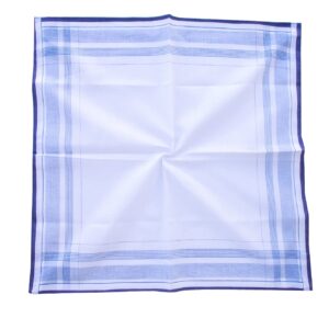 Men's handkerchiefs 100% Cotton White Color Border Hankies Pocket Square 43cm Square 9PCS