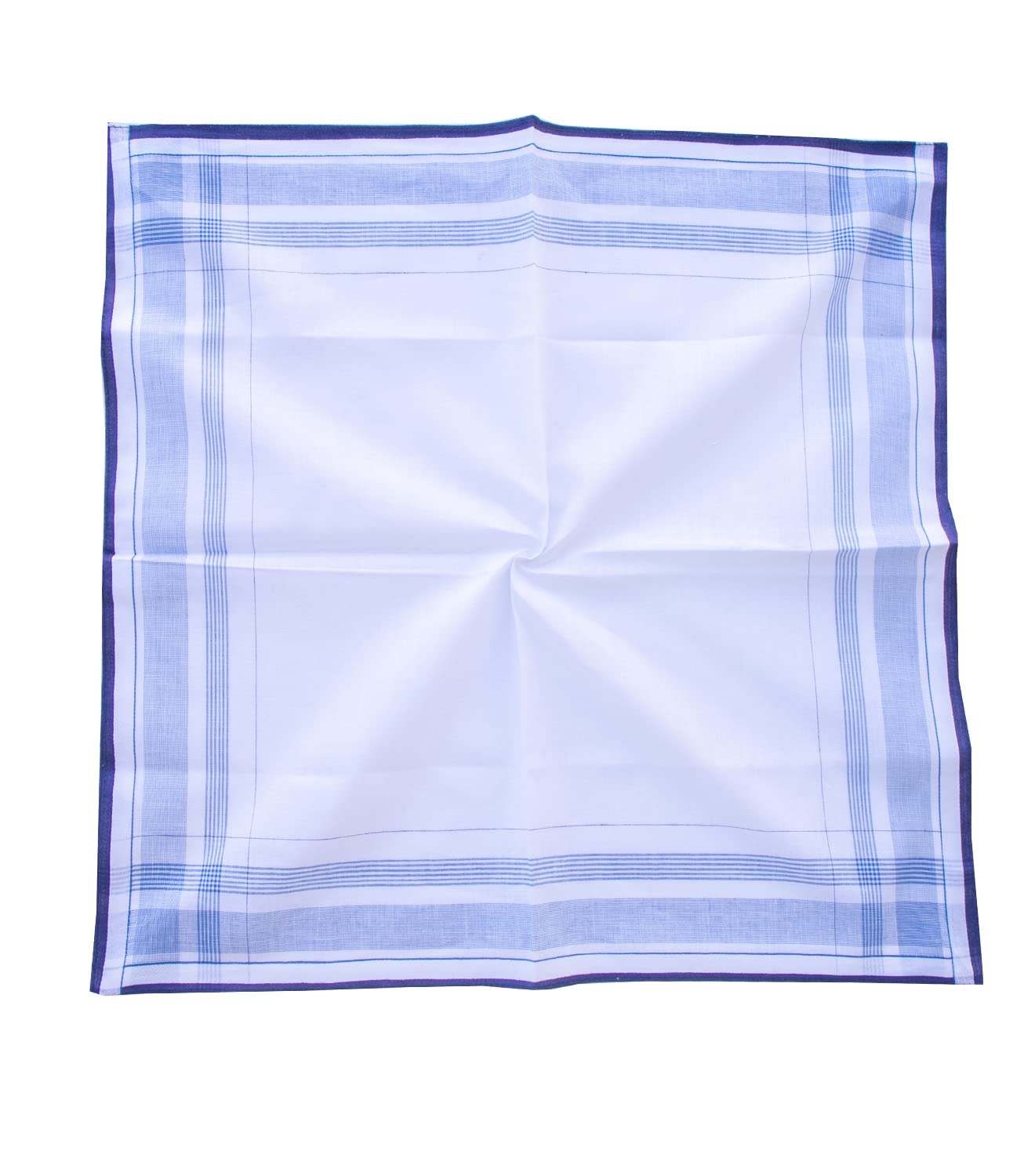 Men's handkerchiefs 100% Cotton White Color Border Hankies Pocket Square 43cm Square 9PCS