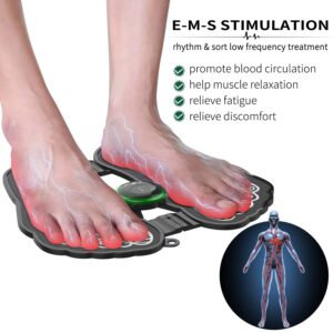 EMS Foot Massager Mat - Electric Feet Massager Pad Legs Circulation Sore Relief Acupressure Acupuncture Device Anti Fatigue Feet Relaxation Machine for Women Men