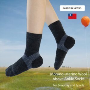 M Magic Sport Morandi Merino Wool Above Ankle Socks, Men and Women, Jogging, Hiking, Cycling (as1, alpha, m, l, regular, regular, Black, M-L)