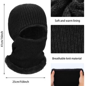 4 Pieces Warm Knitted Balaclava Thermal Fleece Ski Mask Winter Face Mask for Women Men Outdoor Sports Cold Weather, 4 Colors