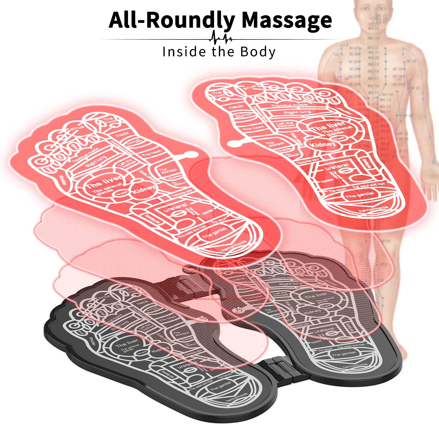 EMS Foot Massager Mat - Electric Feet Massager Pad Legs Circulation Sore Relief Acupressure Acupuncture Device Anti Fatigue Feet Relaxation Machine for Women Men