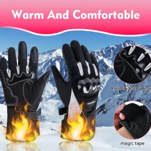 CHANGE MOORE Winter Motorcycle Gloves for Men Women Touchscreen, Superior Thermal Cotton Waterproof Winter Gloves for Riding, Climbing, Racing, Cycling