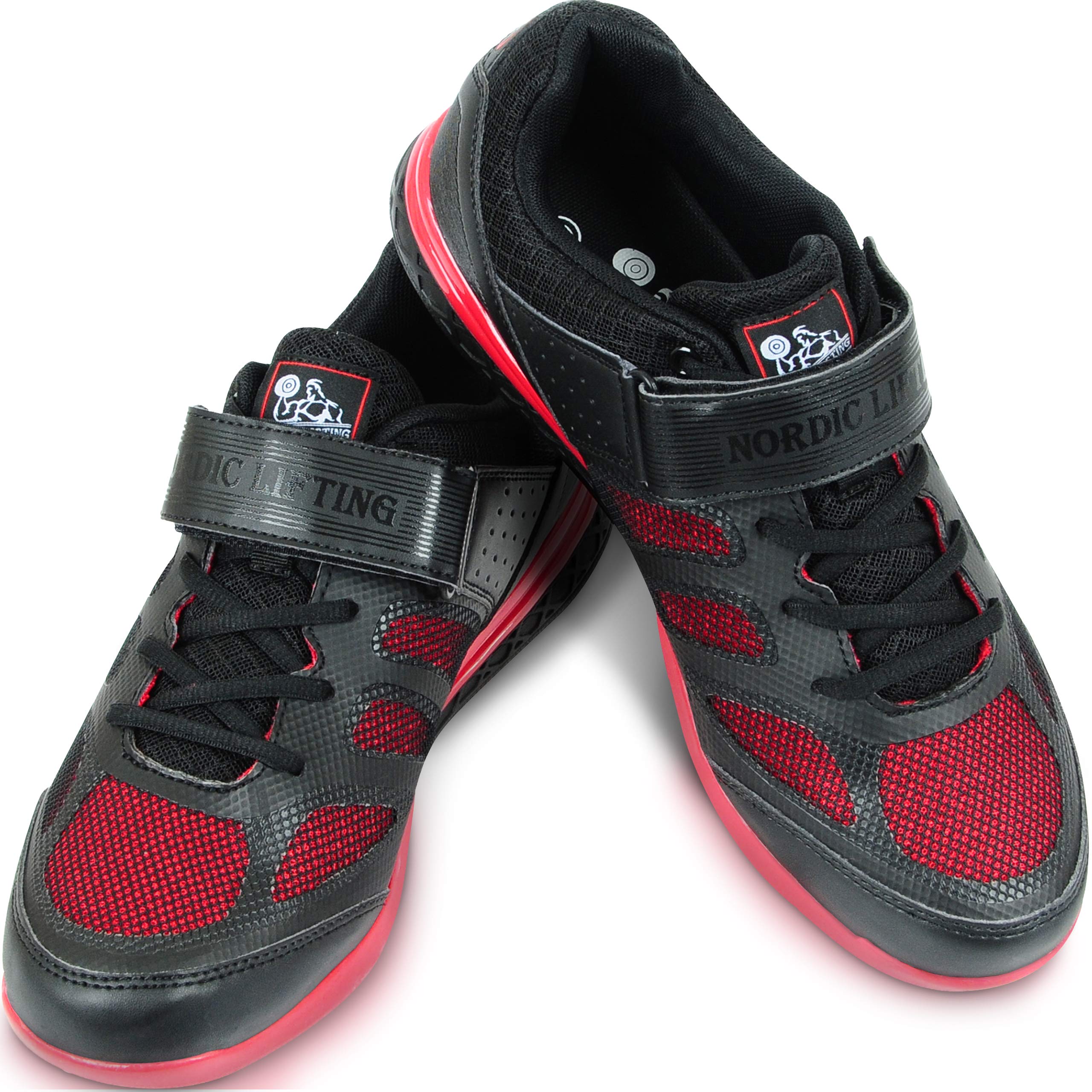 Nordic Lifting Shoes Megin Size 9.5 - Black Bundle with Shoes Venja Size 10.5 - Black Red