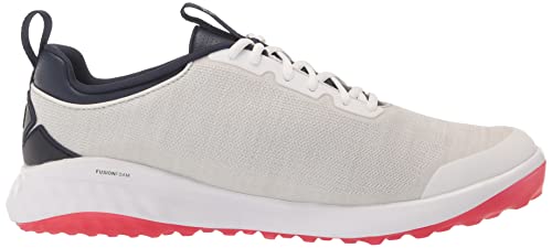 PUMA Golf Men's Fusion PRO Golf Shoe, Puma White-Puma Navy-for All Time Red, 13