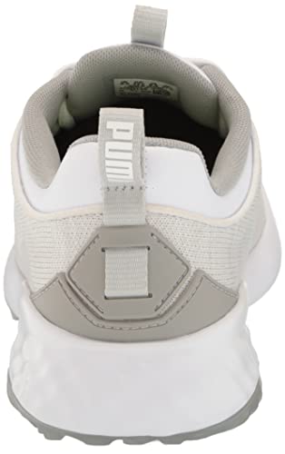 PUMA Golf Men's Fusion PRO Extra Wide Golf Shoe, Puma White-Puma Silver-High Rise, 9.5