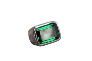 green emerald ring for men and women signet emerald cut gemstone sterling silver band gift rings all us rings size (8)