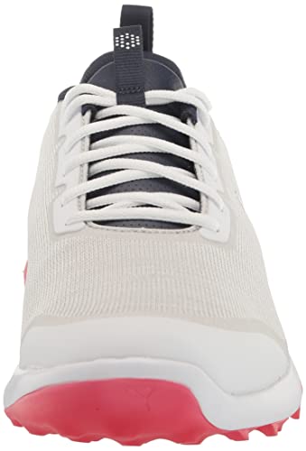 PUMA Golf Men's Fusion PRO Golf Shoe, Puma White-Puma Navy-for All Time Red, 13