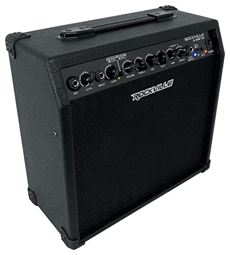 Rockville G-AMP 30 Watt Guitar Combo Amplifier Amp Bluetooth/Mic in+Footswitch