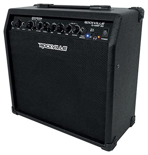 Rockville G-AMP 30 Watt Guitar Combo Amplifier Amp Bluetooth/Mic in+Footswitch