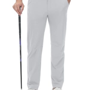 TBMPOY Mens Stretch Golf Pants Lightweight Quick Dry Casual Work Pant with 3 Pockets Light Grey 36