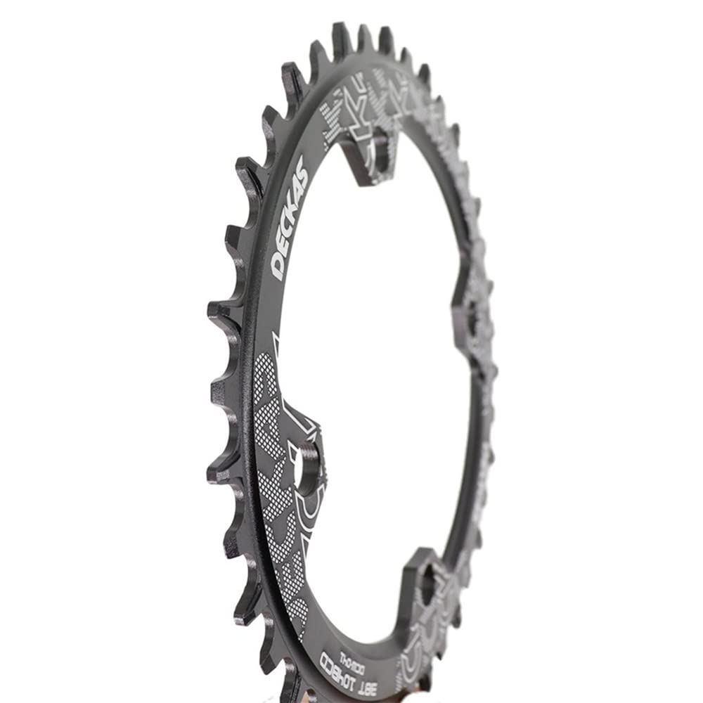 Narrow Wide Tooth Bicycle Chainring 32T 34T 36T 38T 104mm BCD Round or Oval CNC Machined Alloy Fits 9 10 11 Speed Chains (Round, 36T)