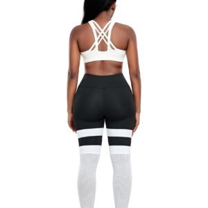 CROSS1946 Scrunch Butt Lift Leggings for Women Workout Yoga Pants Ruched Booty High Waist Seamless Leggings Compression Tights (#C-Black-Striped,S)