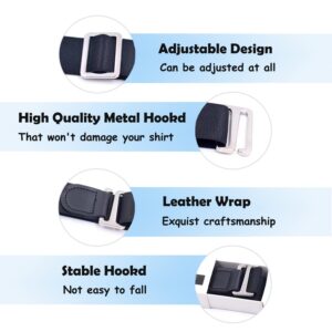 FOX-TECH Shirt Stays for Men, Adjustable Shirt Rack, and Shirt Clip, Comfortable and Convenient Elastic Shirt Lock Straps