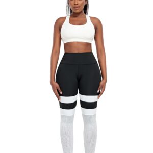 CROSS1946 Scrunch Butt Lift Leggings for Women Workout Yoga Pants Ruched Booty High Waist Seamless Leggings Compression Tights (#C-Black-Striped,S)