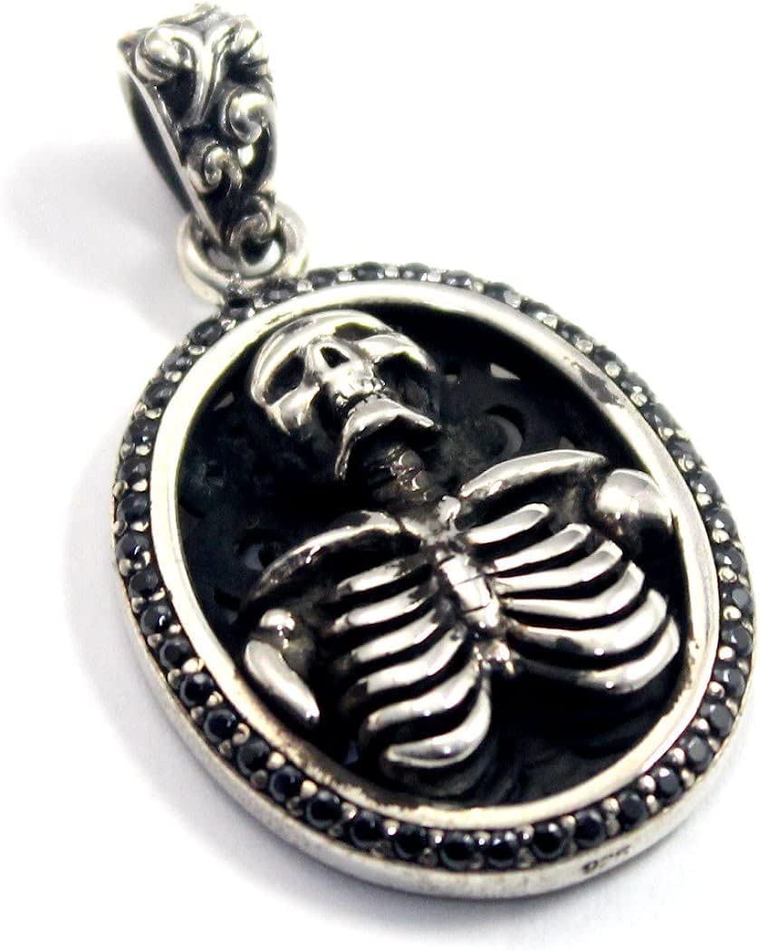 COSUMOSU Skull Skeleton Body 925 sterling silver large Pendant for Necklace