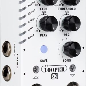 MOOER Looper X2 Stereo Electric Guitar Loop Pedal, Bass Guitar Looper Pedal, Acoustic Guitar Looper Pedal with 11 Banks, 300 Minutes, 77 save slots, Fade Out Function for practice and live show