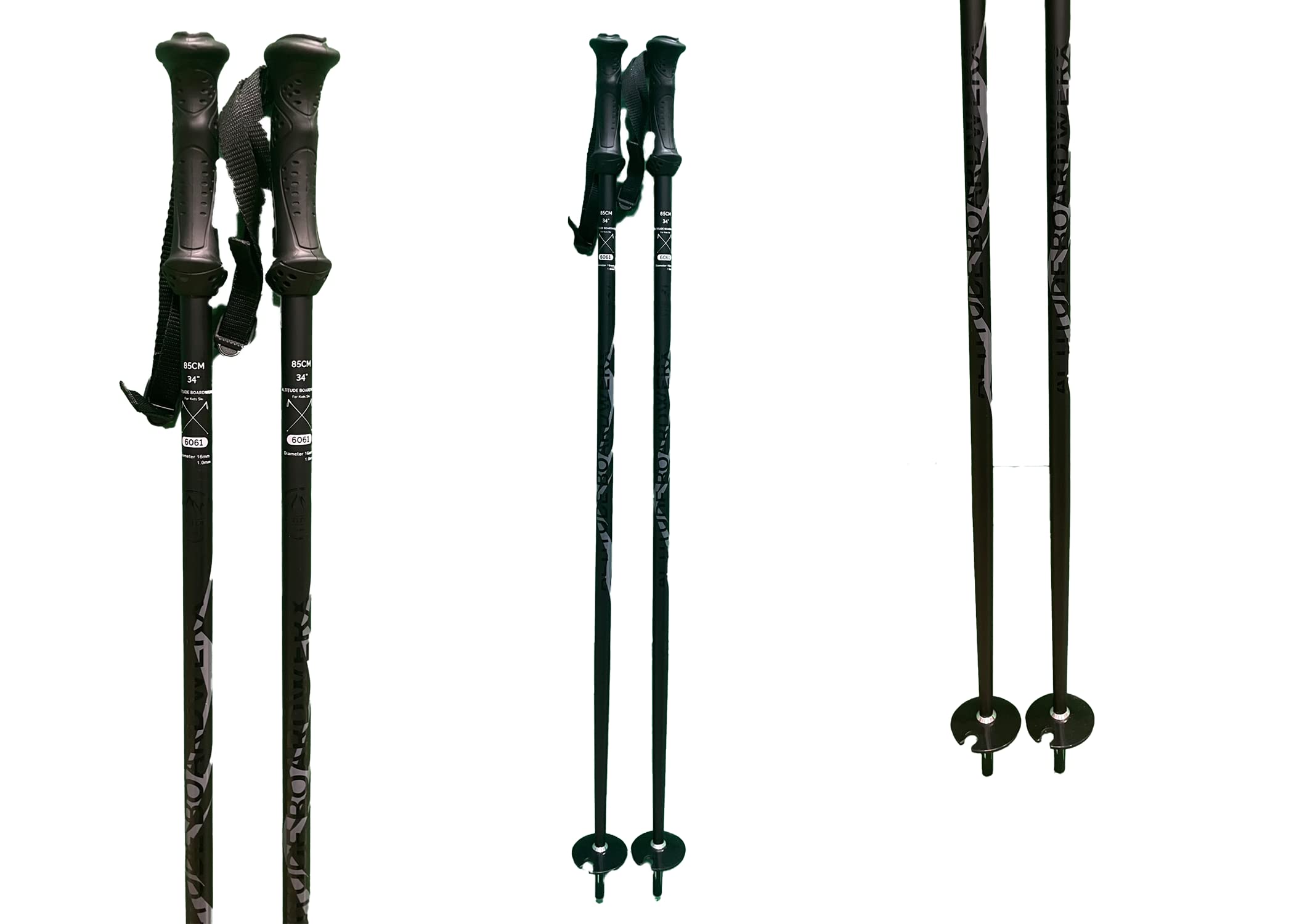 Altitude Toddler/Small Kids SKI Poles 34"/85CM (6061 Aluminum & 16MM Shaft)