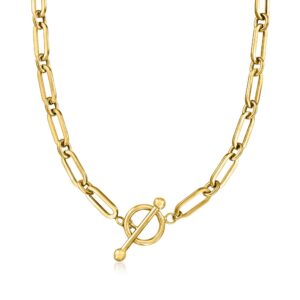 Canaria 10kt Yellow Gold Paper Clip Link Toggle Necklace. 20 inches