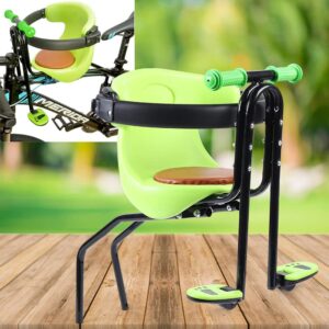 RENVIERY Bicycle Bike Front Seat,Bicycle Baby Seat Kids Child Safety Carrier Front Seat Saddle Cushion with Pedal,Carrier Up to 30KG,Fit for Mountain Bike、Road Bike