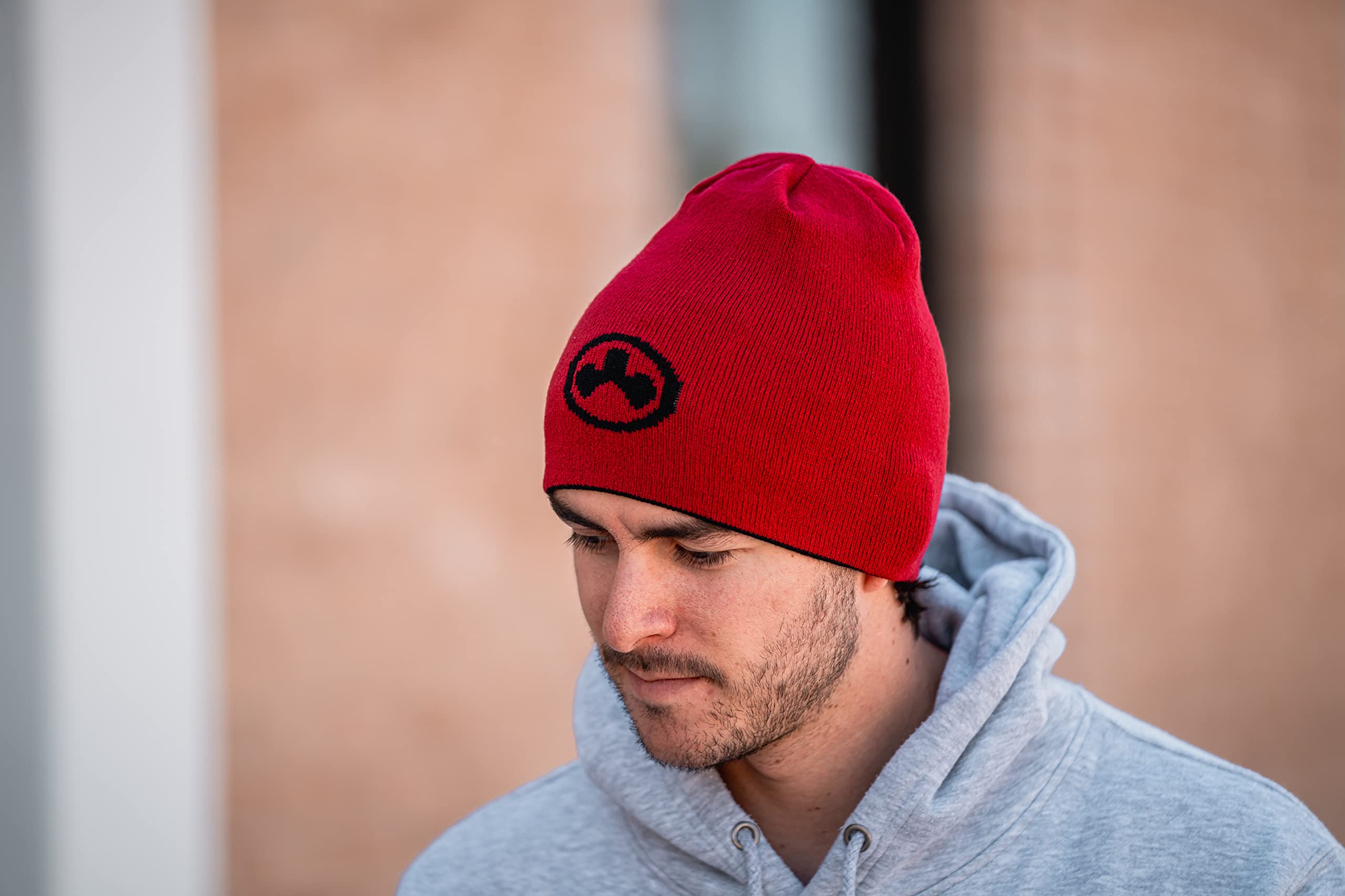 Magpul Standard Reversible Icon Beanie, Black/Red, One Size