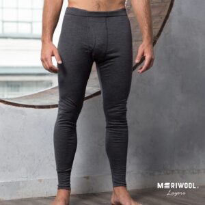 MERIWOOL Men’s Base Layer Bottoms - Lightweight Merino Wool Thermal Pants Navy