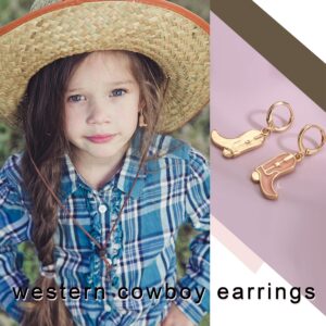 ZELORES 9 Pairs Cowboy Cowgirl Boot Earrings Cute Western Drop Dangle Earrings Enamel Pink Black Howdy Cowboy Hat Earrings for Women (Set1)