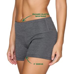 EAFW Women's Ablaze Eco-Friendly Recycled Polyester 3" Bike Short (Heather Charcoal, Small)