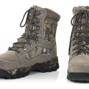 DOING SOMETHING GREAT Lace Up Insulated Hunting Boots for Women - Water-Resistant and 1400g Insulated with Traction Grip Sole, Realtree Edge, 7