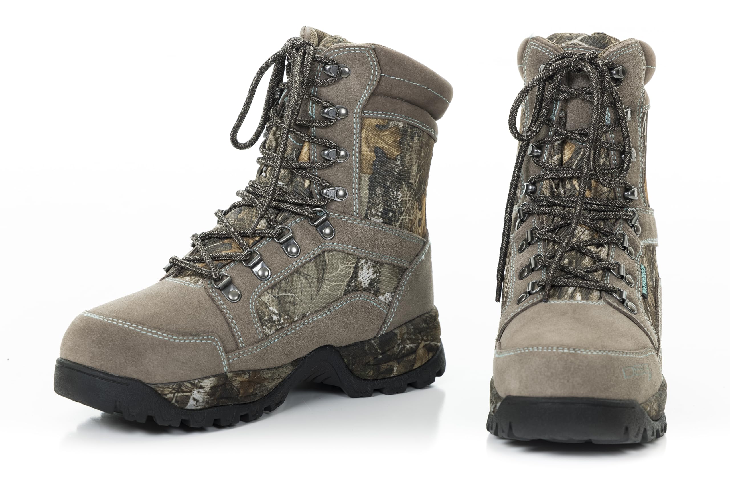 DOING SOMETHING GREAT Lace Up Insulated Hunting Boots for Women - Water-Resistant and 1400g Insulated with Traction Grip Sole, Realtree Edge, 7