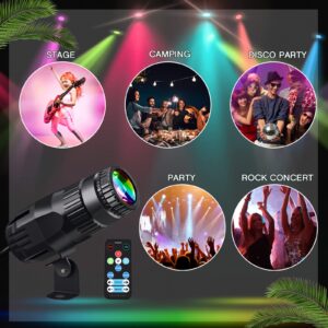 Tarpop 3 Pcs Disco Spotlights with 3 Remote Bright Mirror Pinspot Light 15W RGBW LED Beam Stage Light 4 in 1 Stage Lighting for DJ Dance Party (Black)