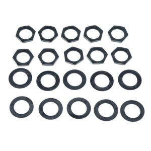 kaish 10pcs brass american thread 3/8" guitar pots nuts potentiometer hex nut guitar jack nut and washers for cts pots & switchcraft & pure tone jacks black