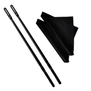 2 Sets Flute Cleaning Rod and Cloth, Flute Cleaning Kit, Flute Cleaning Rod and Flute Cleaning Cloth, Cleaning Swabs Flute Cleaning Cloth, Flute Cleaning Rod, Flute Cleaning Cloth (Black)