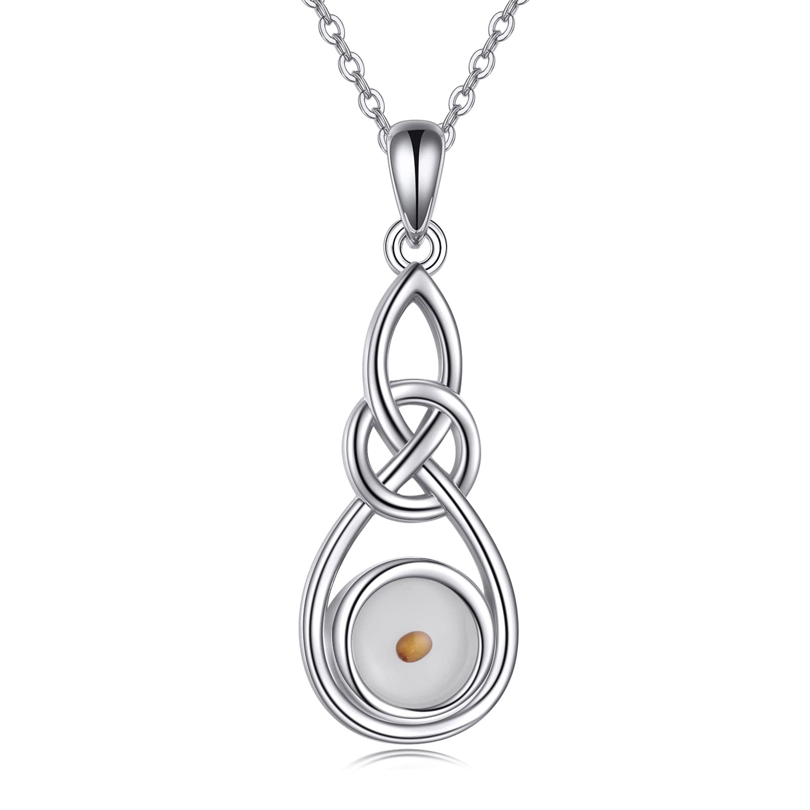 Vadmans Mustard Seed Necklace Sterling Silver Celtic Seed Pendant Chrisitan Jewelry Gifts for Women Lady