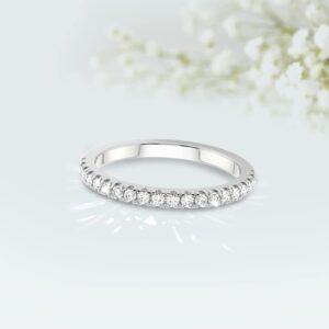 FRIENDLY DIAMONDS 1/4 Carat Lab Grown Diamond Band Ring | 14K White Gold | AnnLab Diamond Band Ring | FG-VS1-VS2 Quality